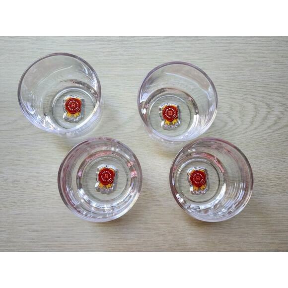 GLASSES-Old Fashion/Rocks-Jim Beam Collector-Clear-Emblem on Bottom-Set of 4 - Picture 3 of 9